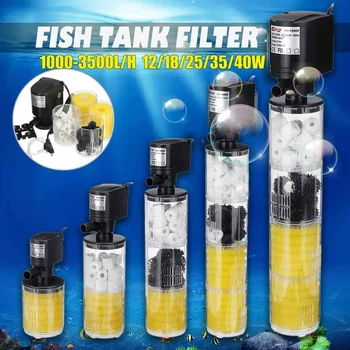 

Aquarium Filter Pump 3 In 1 Fish Tank Submersible Air Oxygen Internal Pump Water Pump