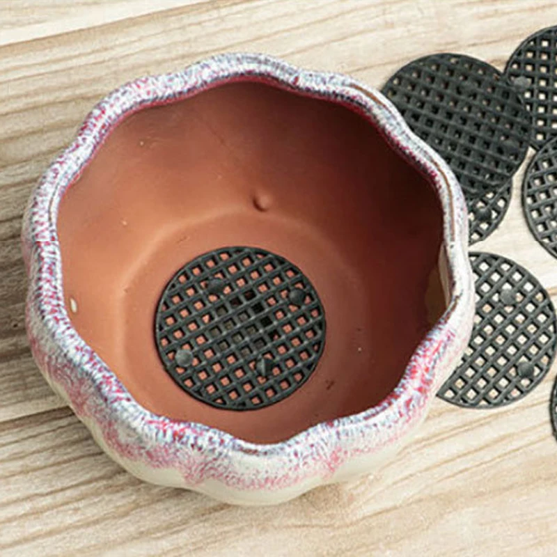 20Pcs Bottom Grid Mat Multi-function Flowerpot Mesh Pad Hole Mesh Mats Bonsai Basin Bottom Breathable Gasket Gardening Accessori