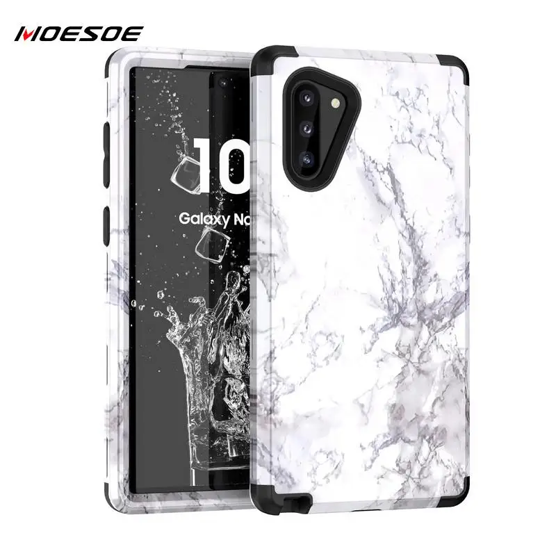

Anti-knock Armor Marble Case For Samsung Galaxy Note 10 9 S9 S10 Plus S10+ Case Hybrid 3 in 1 Rugged Protection Phone Case Cover