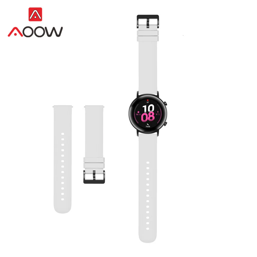 Мягкий спортивный силиконовый ремешок 20 мм для huawei Watch GT 2 samsung Galaxy Watch Active S2 Garmin быстросъемный браслет ремешок для часов