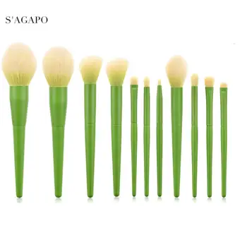 

S'AGAPO 11pcs Professional Makeup Brushes Set tools Foundation Eyeshadow Blush Blending Lip Eyeliner Face Cosmetic Make Up Brush