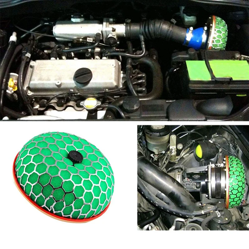 1 Set 100mm Universal Automotive Car Engine Intake Pipe Air Filter Mushroom Head Kit, High Flow Intake Induction Head Air Intake
