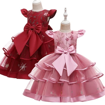 

Tulle Girls Layered tutu Dress Princess Wedding Birthday Party Prom Gown Flower Frocks Cake Costumes For 2 4 6 8 10 Years