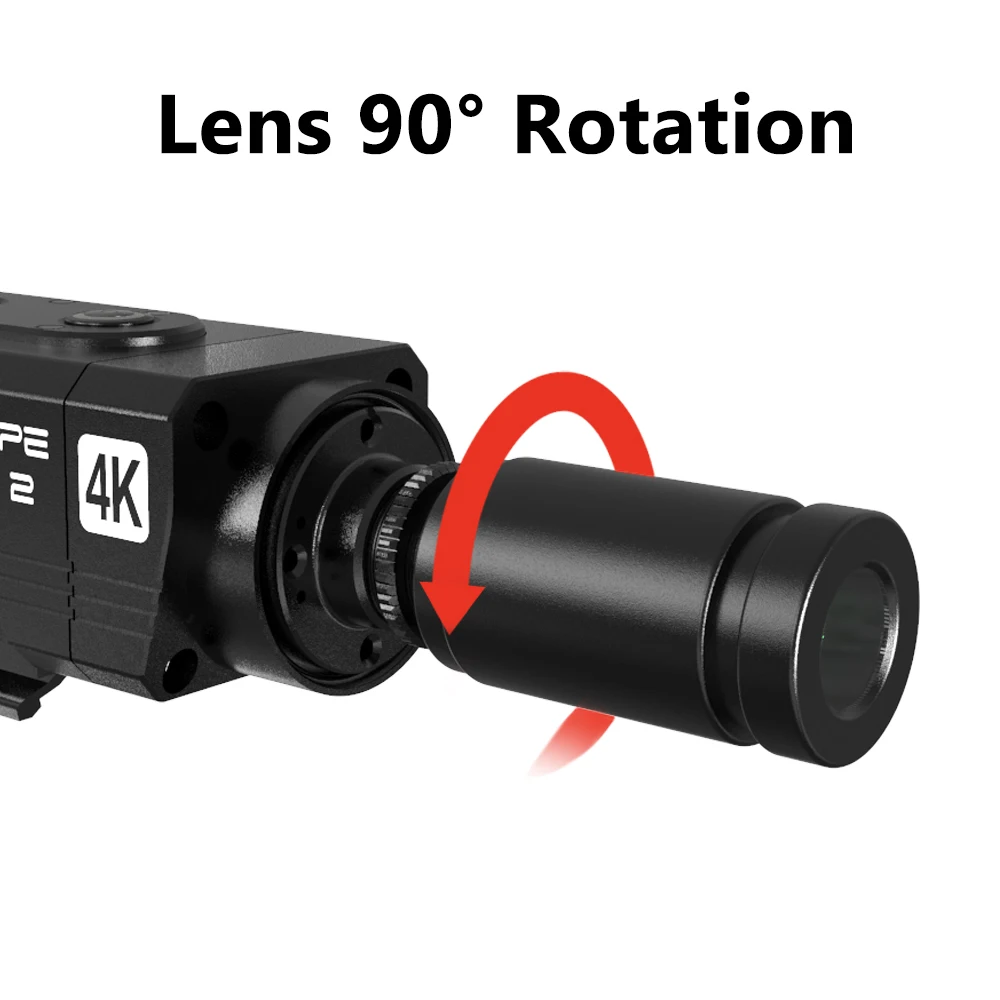 RunCam-Cámara de alcance 2 4K Airsoft, Zoom Digital, puntos personalizados, IP64, impermeable, aplicación de caza de Paintball, 1400mAh, 128G - Imagen 2