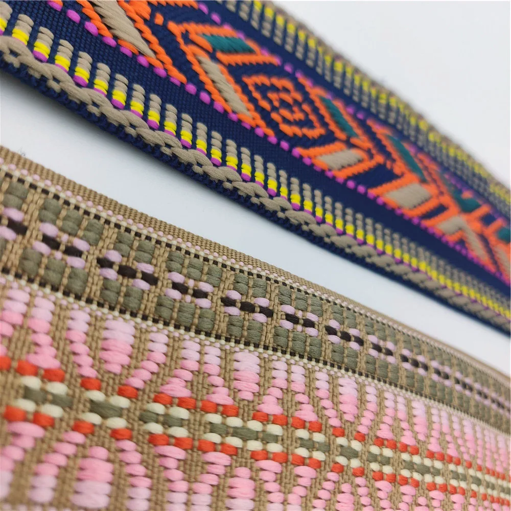 Luxurious 5cm Jacquard Embroidered Lace Fabric Ribbon for DIY Crafting and Fashion