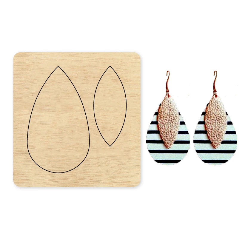 

96*90*18mm Earrings Wood Dies Cut Mold Accessories for DIY Paper Card Making Photo Scrapbooking Decor Supplies Embossing Dies