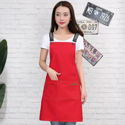 Red-apron Модная куртка для шеф-повара унисекс без рукавов дышащая форма повара одежда кухонный фартук для женщин и мужчин Униформа повара хлебобулочные изделия обслуживание - Color: Red-apron