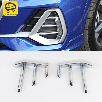 

CARMANGO Car Styling Front Fog Light Lamp Protector Cover Trim Frame Sticker Chrome Exterior Accessories for Audi Q3 F3 2019