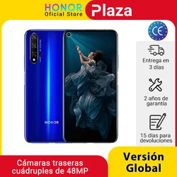 Смартфон глобальная версия Honor 20, 6 ГБ, 128 ГБ, Восьмиядерный Kirin 980, 6,26 дюйма, четыре камеры 48 МП, superCharge