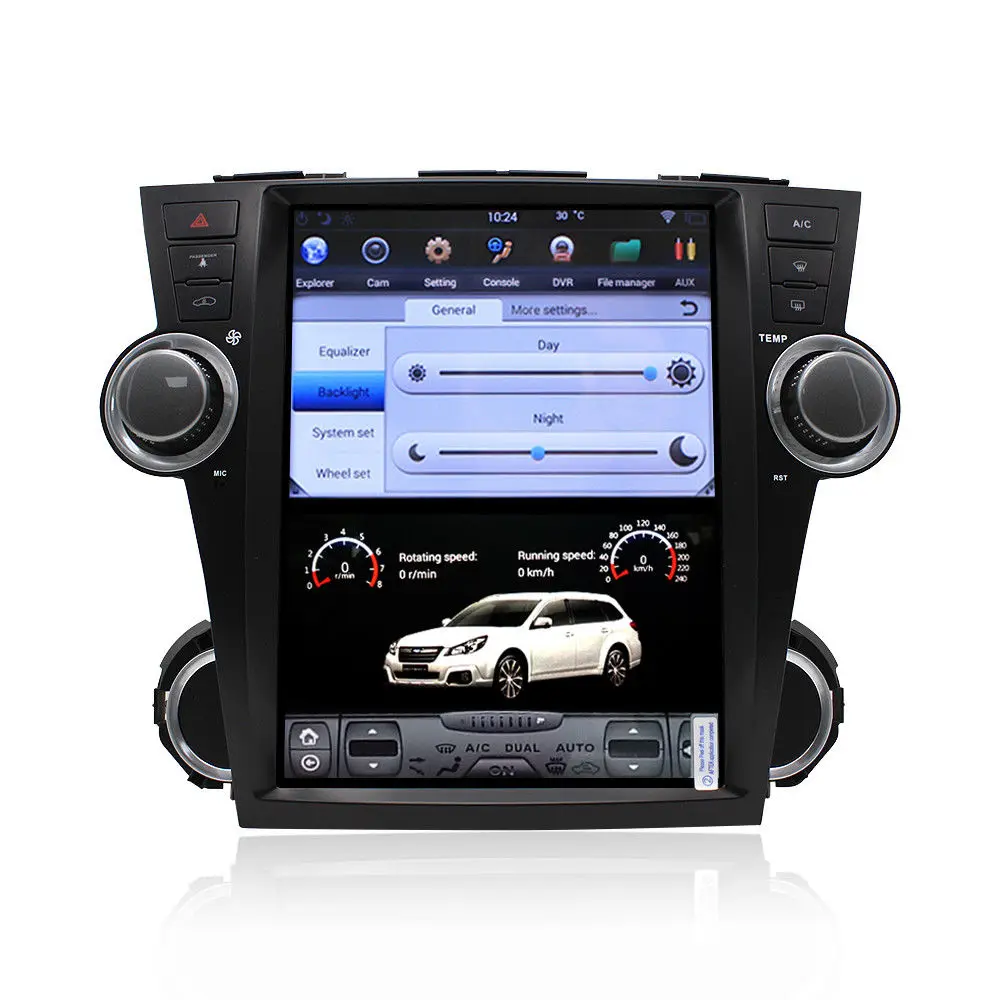 

12.1" tesla style vertical screen android 6.0 Quad core 32G Car GPS radio Navigation for Toyota Highlander Kluger 2008-2013