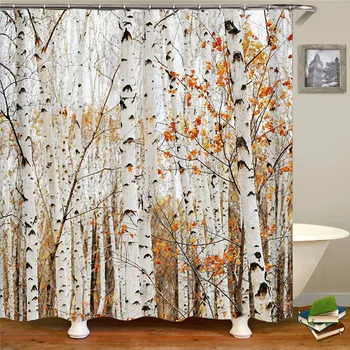 

Printed shower curtain waterproof polyester cloth bathroom screen home decoration bathroom curtain