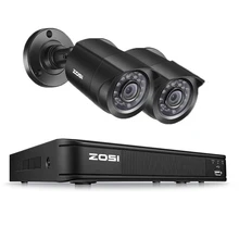ZOSI HD 1080P 8CH CCTV система 2 шт 1MP ночного видения Всепогодная наружная видео камера безопасности 4 канала наблюдения DVR комплект