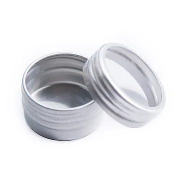 

10pieces 10ml Aluminum jars Silver Round Metal Tin Container Clear Window Screw Top Cans, Small Easy To Carry, Storage Box