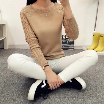 

Knit Sweater Women One Size Long Sleeve Women Pullover Jumpers Ladies Vadim Solid Basic Gebreide Trui Vrouwelijke Mode Underwear