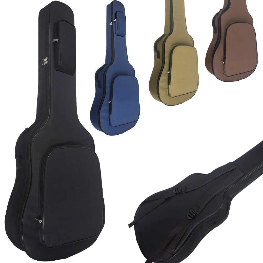 Guitar Bag 36/38 Inch Classic Guitar Case Bag 40/41 Inch Double Shoulder Strap Acoustic Guitar Backpack Cotton Thickening Soft Cover XA846M