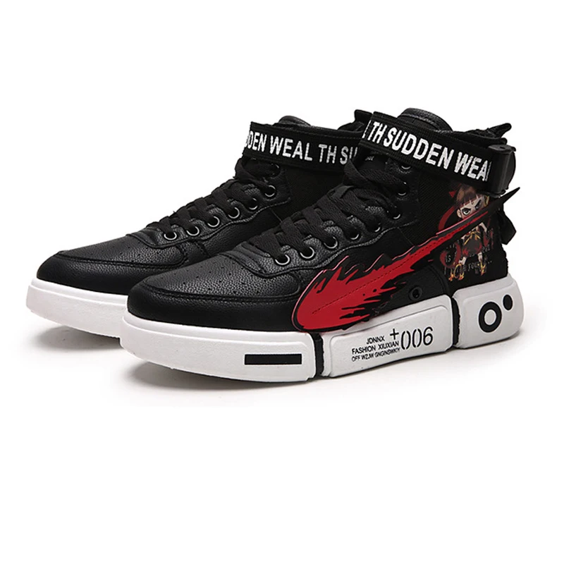 Mens Shoes Casual Leather Sneakers Male Graffiti Loafers Men Designer High Quality Style Sport New Color Fashion | Обувь