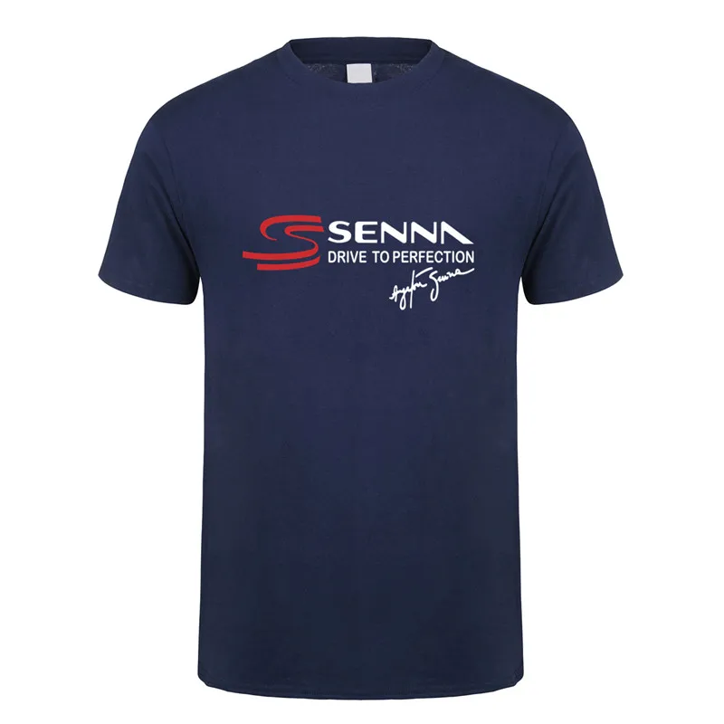 Ayrton Senna футболка для мужчин с коротким рукавом Хлопок Senna Drive to Perfection Футболка Топ футболки LH-148