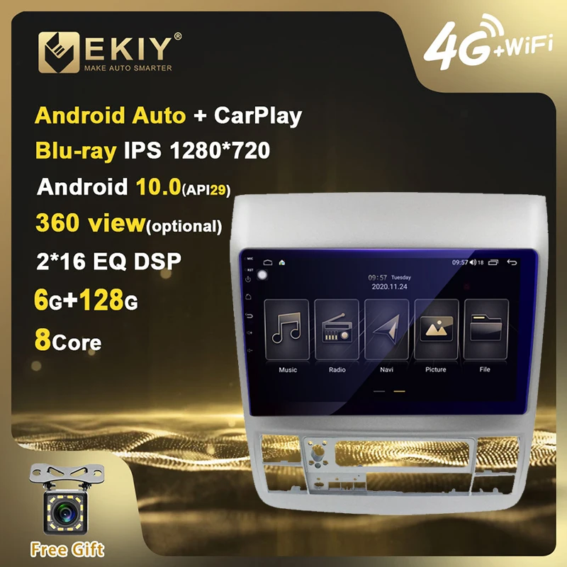 EKIY IPS DSP Android 10 Авторадио для Toyota Alphard 2007 2006 2005 2004 GPS навигация автомобильный