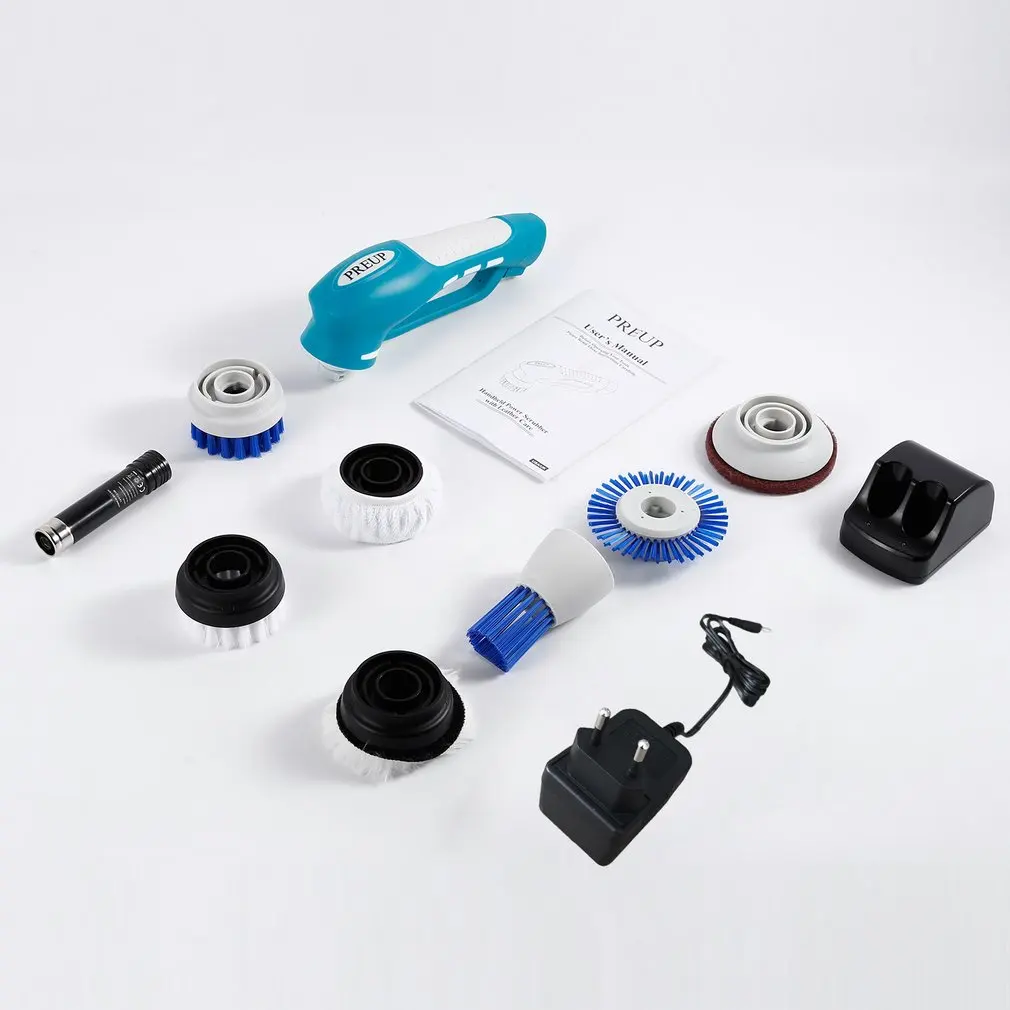 

Cordless Multi Purpose Handheld Electric Cleaning Tool for Home Scrubber with Leather Care with Rechargeable Battery 7 Brushes