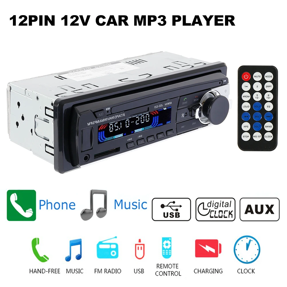 12 В Bluetooth автомагнитолы Авто Стерео FM Aux-IN входной приемник SD USB JSD-520 In-dash 1 din пульт дистанционного управления MP3 мультимедийный плеер