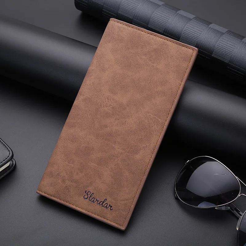 Wallets Purse Clutch-Bag Long-Slim Card-Holder Porte Mens for Short Thin Feuille Homme