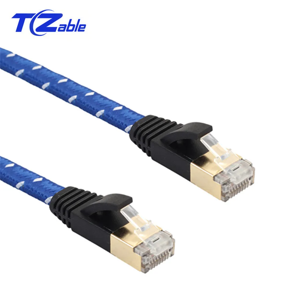 Кабель Ethernet Cat 7 плоский провод с оплеткой Lan кабель UTP RJ 45 сетевой RJ45 10 Гбит/с