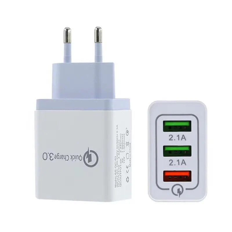 

18 W USB Quick Charge 3.0 5V 3A For Nokia 8 7 Cavo EU Plug Mobile Phone Fast Charger Charging For Huawei Honor 9x Mate 20x P30