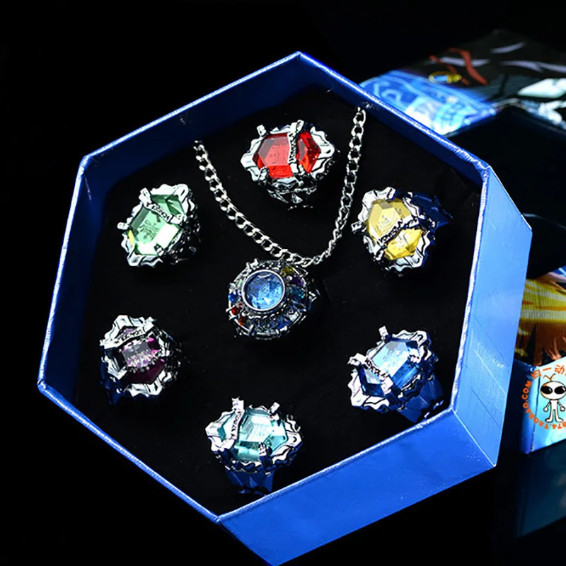 halloween costumes 7pcs/set Anime Hitman Reborn Jewelry Ring Vongola family Varia XANXUS/Squalo/Marmo/Belphegor 7 keepers for Cosplay Accessories spider woman costume