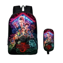 Рюкзак для мальчиков и девочек Mochila Stranger Things, детская сумка, милый школьный пенал с 3 рисунками, рюкзаки для фанатов