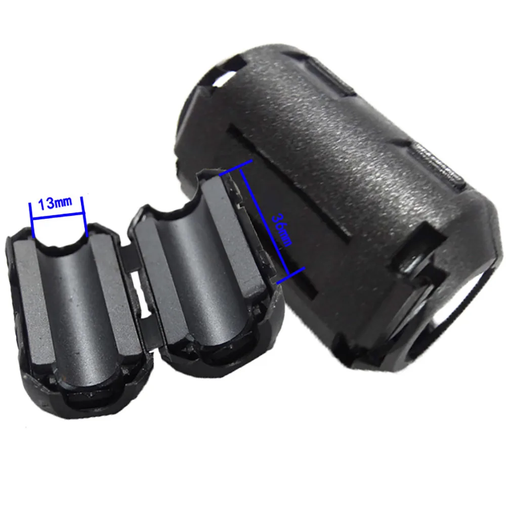 10 шт. черный зажим RFI EMI шум сердечник фильтры ферритовый для 5 мм 7 9 13 Кабельный