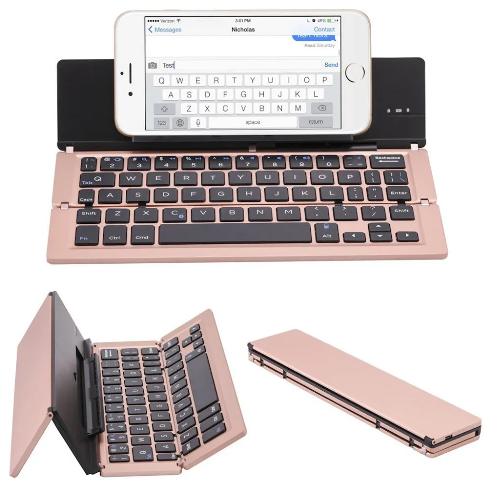 Портативный четыре Складная Bluetooth клавиатура BT беспроводной складной тачпад клавиатура для iphone IOS/Android/Windows ipad планшет