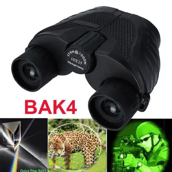 

10X25 HD Compact Zoom Binoculars Portable Long Range 1000m Mini Telescope BAK4 Optics Hunting Sports Camping With Night Vision