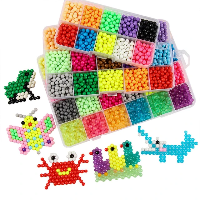 36 colors 5mm Set 12000pcs Refill Beads Puzzle Crystal DIY Water Spray Beads Set Ball Games 3D Handmade Magic Toys For Children 4