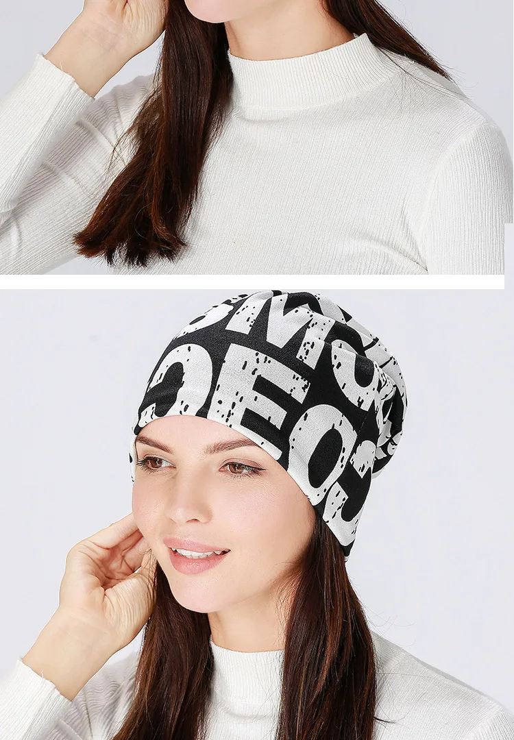 Skullies& Beanies, модная осенне-зимняя шапка, шарф, женские шапки с принтом, теплые шапки, шарфы двойного назначения, женская вязаная шапочка унисекс