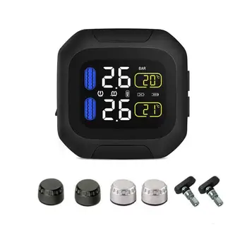 

Waterproof Motorcycle Real Time Tire Pressure Monitoring System Tpms Wireless External Sensors Tire Detection Monitor