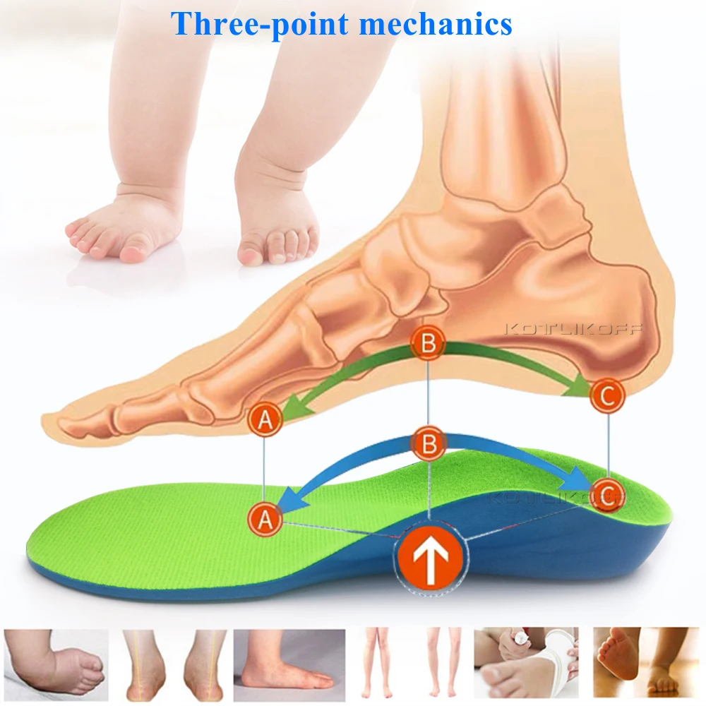 Kids Children Flat Feet Arch Support Insoles Orthotic Orthopedic Shoe Inserts LN 