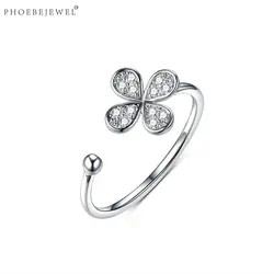 Phoebeдрагоценность Новое поступление серебряного цвета цветок палец кольца для женщин Свадебные подарочные украшения для помолвки