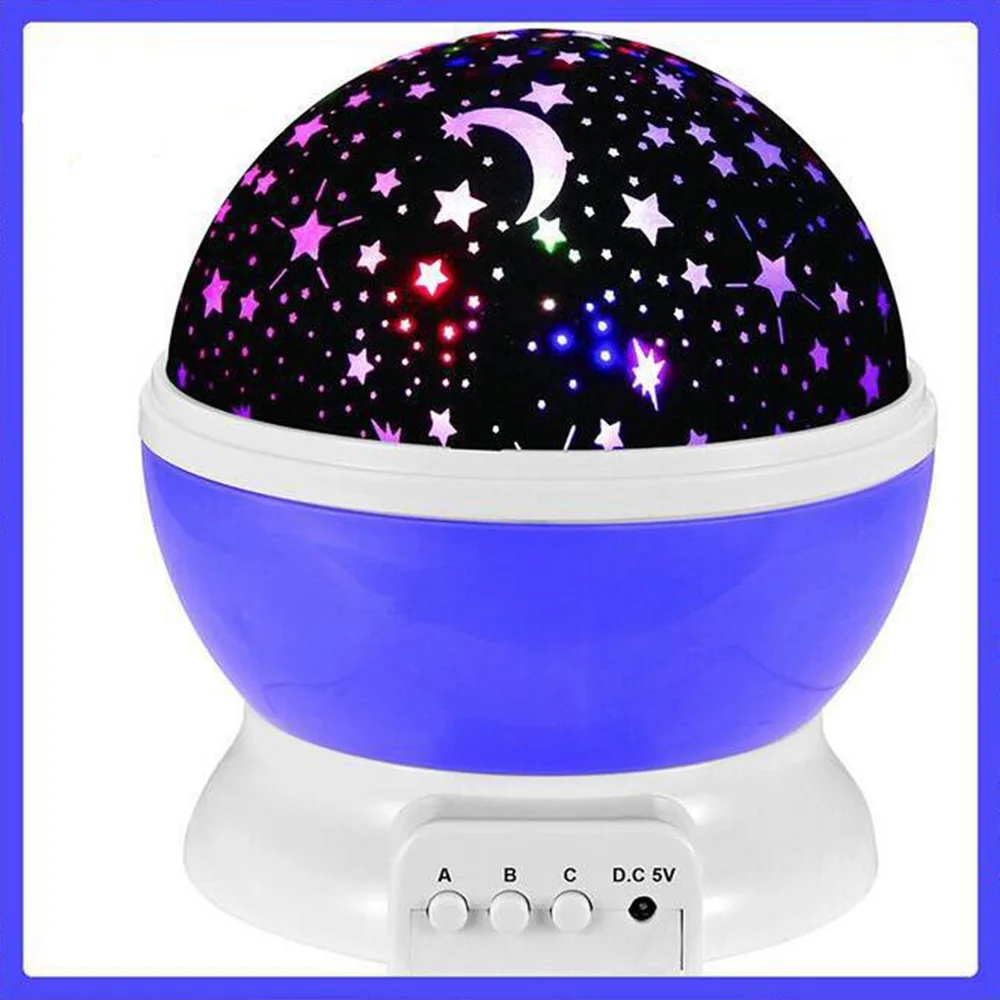 Novelty Star Projection lamp Romantic Sky LED Night Light Projector Creative Birthday Toy,Children bedroom lamp Luminous Toys - Цвет: purple with box