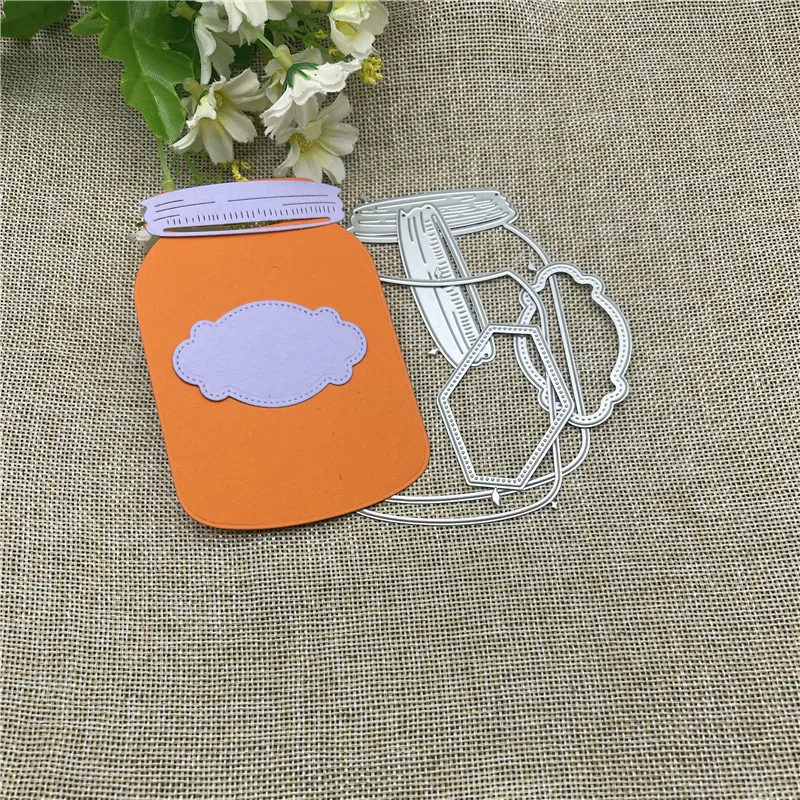 

5pcs Wish Bottle Candy Jar Wish Jar Shaker Bottle Cutting Dies Stencil Scrapbooking Album Paper Card Craft DIY crafts
