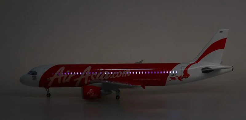 1/80 масштаб 47 см самолет Airbus A320 NEO воздушная Азия. Com модель самолета светодиодный свет и колесо шасси литье под давлением модель самолёта из