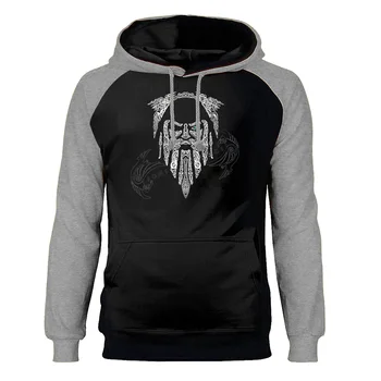 

Odin Vikings Hoodies Men Sweatshirts Your Father Raglan Hooded 2020 Winter Autumn Gone to Valhalla Sweatshirt VikingStreetwear