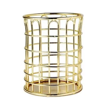 

Desk Organizer School Pencil Pen Holder Office Hollowed Home Decorative Metal Student Round Gift Accessories Storage Stationery
