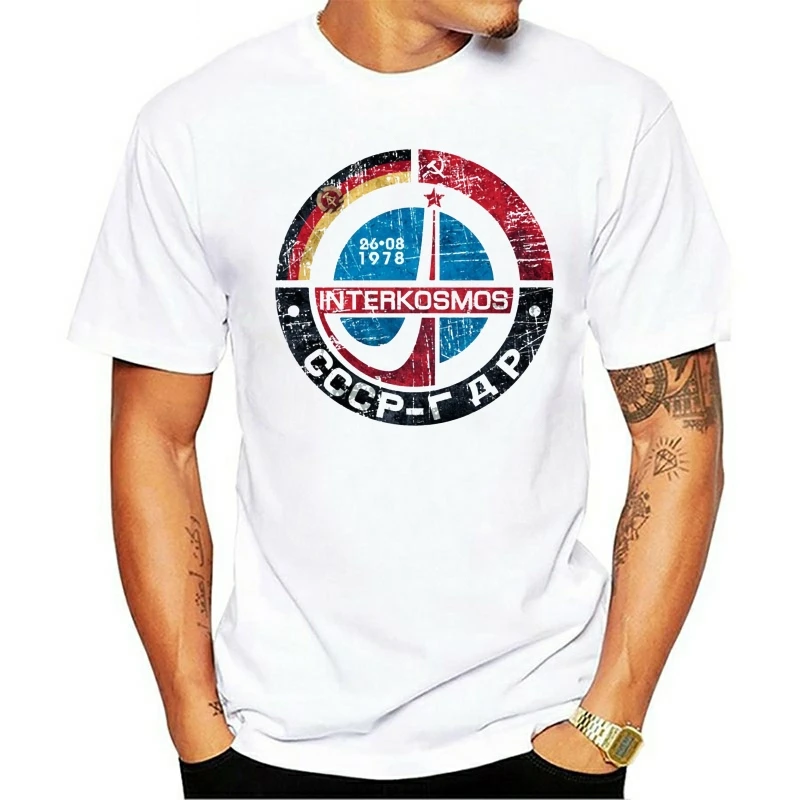 

2020 Fashion T Shirts Russian Interkosmos Space Program Ussr Gdr Retro Russia Cccp Oversized O-neck 100% cotton