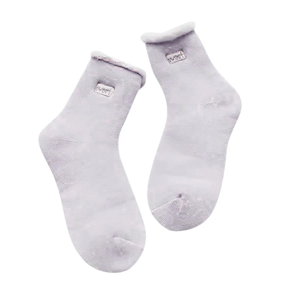 Зимние женские носки ORLVS, бархатные женские носки, calcetines mujer divertido, толстые теплые носки с оборками,#4