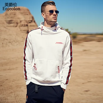 

Enjeolon Autumn Winter Men's Hoodies Casual Hooded Printed 100% Cotton Male Casual Hoodies Sweatshirts Men Hoody chaquetas WY704
