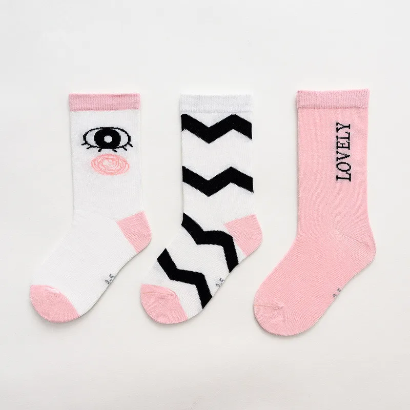 3pcs/lot Fashion Tube Socks Baby Children Super Fashion Cotton Tube Socks Dinosaur Flower Socks Baby Boy Girl All Accessories - Цвет: as picture