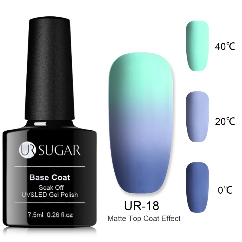 18 Ur Sugar, 7,5 мл, матовый термогель, меняющий температуру, УФ-гель, лак, матовый эффект, отмачивается, УФ светодиодный Гель-лак для маникюра, сделай сам - Цвет: 18