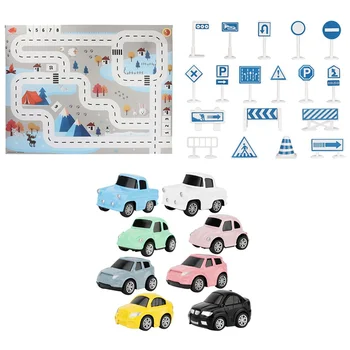 

2019 New Children\\\\\\'s alloy car model city traffic sign map accessories map game pad for Toddler Gift Hot