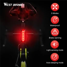 Умный велосипедный светильник с датчиком тормозов, водонепроницаемый светодиодный велосипедный фонарь, задний светильник с USB зарядкой для горного велосипеда, велосипедный фонарь, задний светильник для велосипеда
