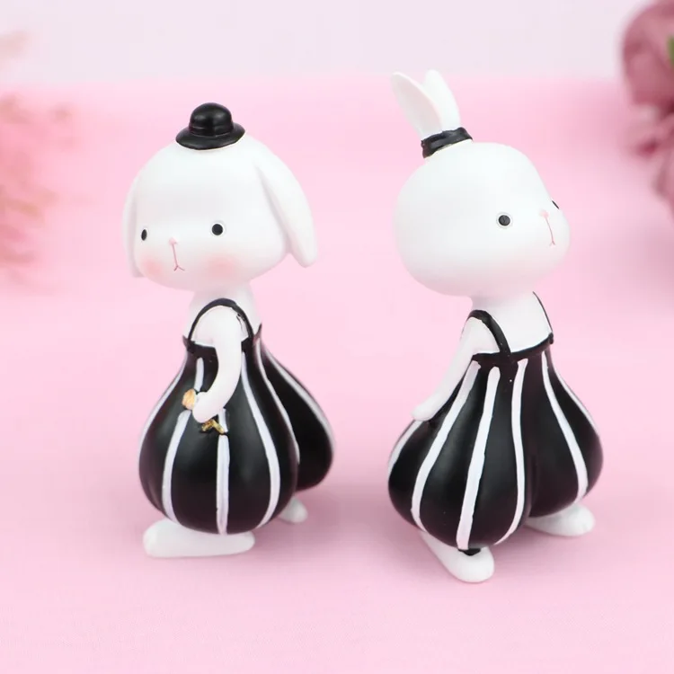 Kawaii с милым кроликом; сказочный сад, миниатюра фигурки моды стол служебный автомобиль аксессуары для украшения дома, рождественский подарок для девочек